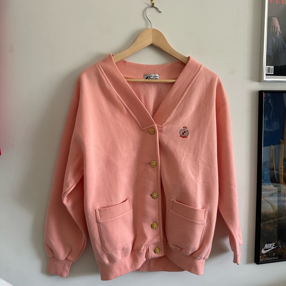 coral vintage button up cardigan 🪸